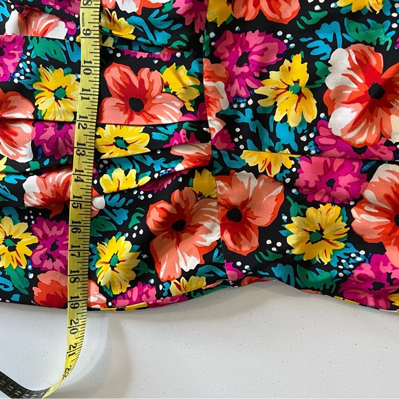 VTG Talbots Nipon Silk Floral Tulip Dress Lined Size 10 Citrus Colors - Picture 14 of 15